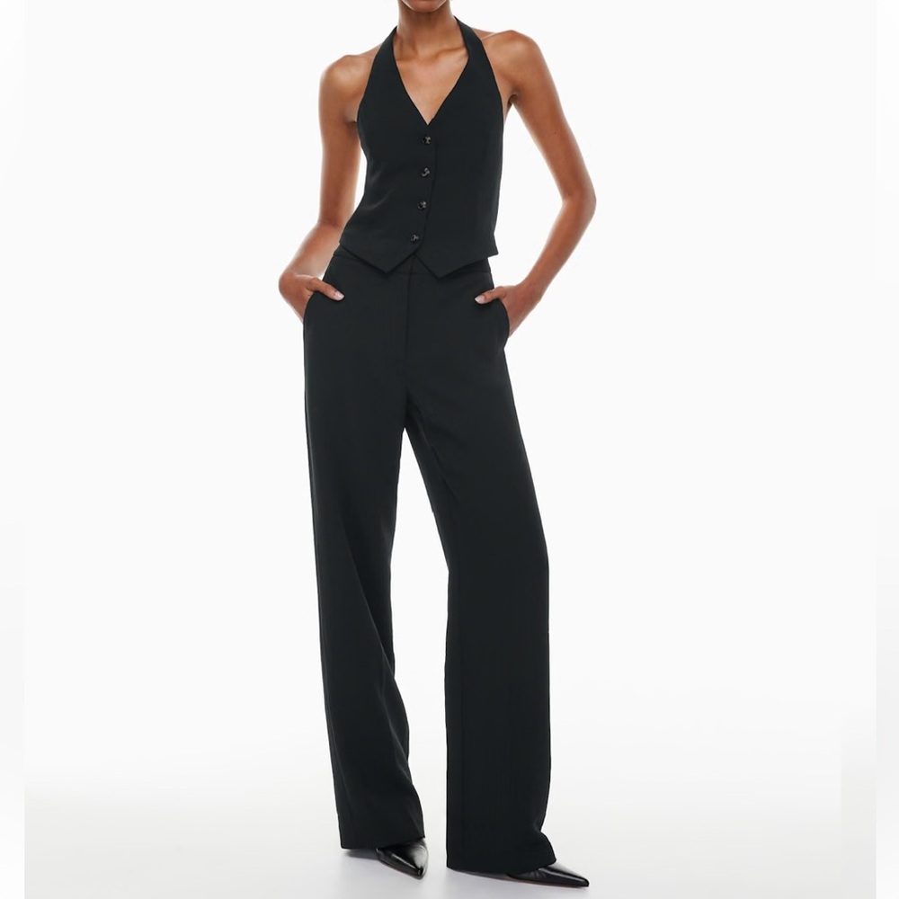 Wilfred Black Alanya High-Rise Crepe Trousers